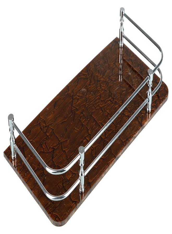 STIMULUS Bathroom Rack, Bathroom Shelf Organizer,Kitchen Shelf,Wall Mounted Shelf Storage Racks Set for Home,Multipurpose Shelves/Holder Self Stand (5 x 12 INCH, Brown, Acrylic) - Image 2